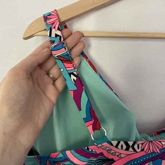 Colorful Boho Paisley Swimsuit Top women's size 2XL casual beachy v-neck - Picture 7 of 8